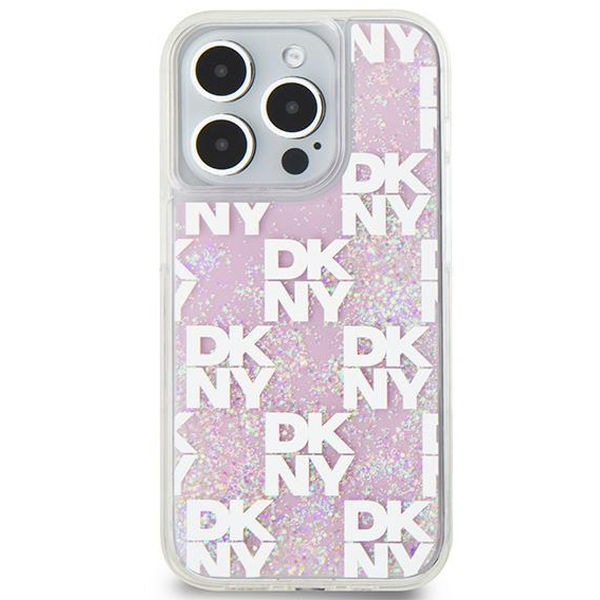 DKNY - Hardcase Liquid Glitter Multilogo (DKHCP15LLCPEPP) - iPhone 15 Pro - Pink