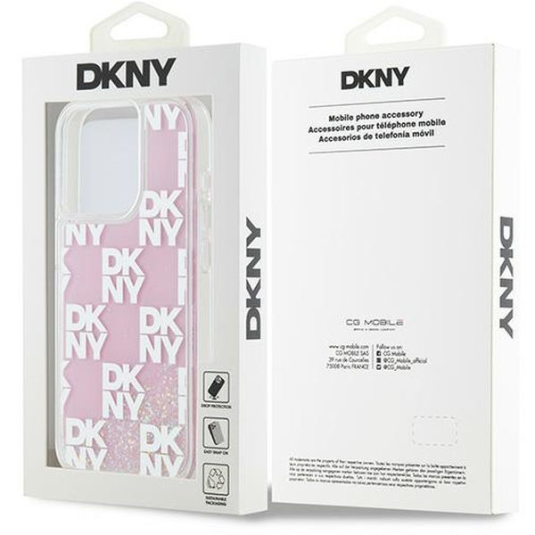 DKNY - Hardcase Liquid Glitter Multilogo (DKHCP15LLCPEPP) - iPhone 15 Pro - Pink