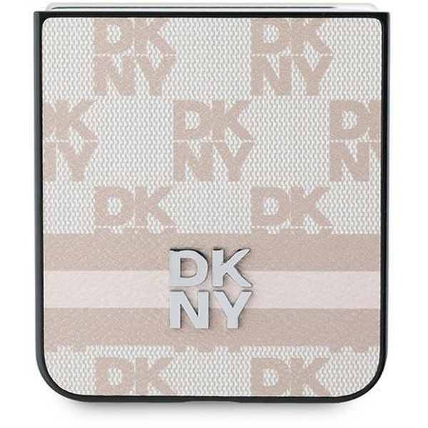 DKNY - Leather Chequered Pattern Printed Stripes (DKHCZF6PCPTSSP) - Samsung Galaxy Z Flip6 - Pink