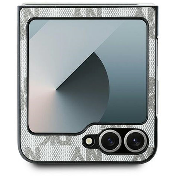 DKNY - Leather Chequered Pattern Printed Stripes (DKHCZF6PCPTSSE) - Samsung Galaxy Z Flip6 - Beige