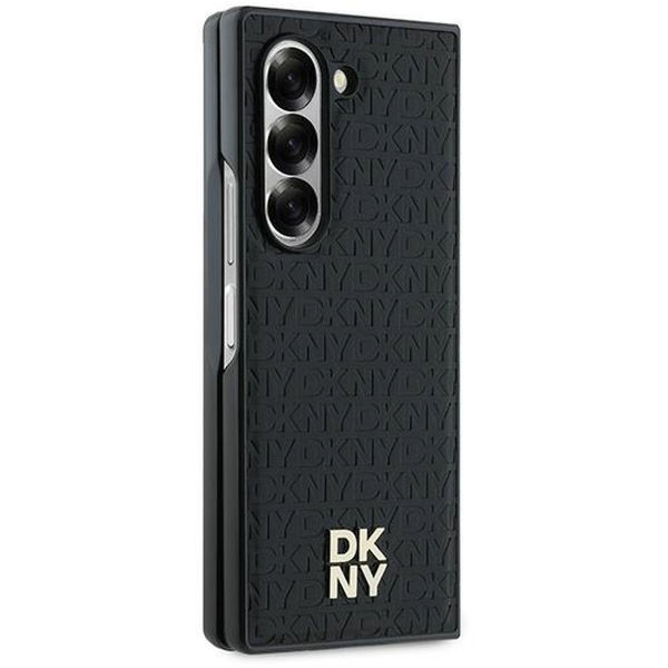 DKNY - Leather Repeat Pattern Stack Logo (DKHMZFD6PSHRPSK) - Samsung Galaxy Z Fold6 - Black