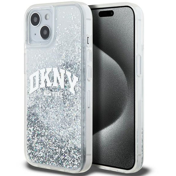 DKNY - Hardcase Liquid Glitter Big Logo (DKHCP15SLBNAET) - iPhone 15 - White