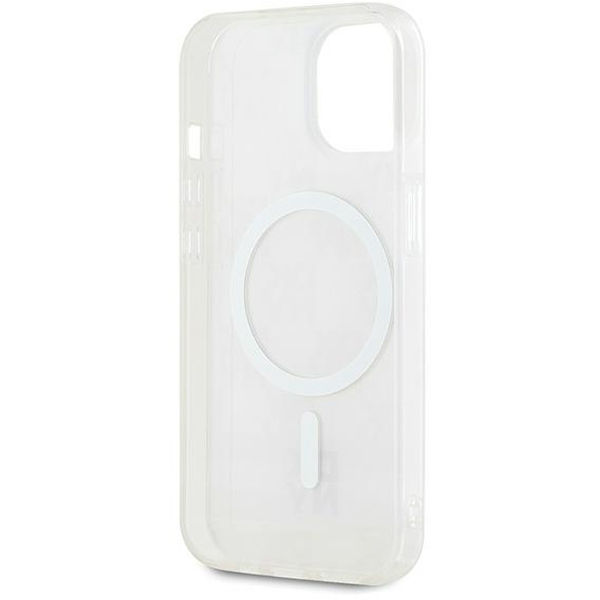 DKNY - IML Checkered Mono Pattern & Printed Stripes MagSafe (DKHMP15SHCPTSP) - iPhone 15 - Pink