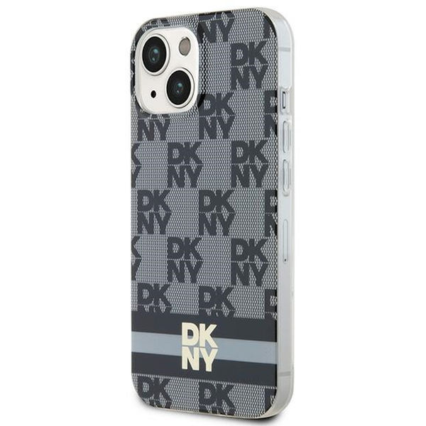 DKNY - IML Checkered Mono Pattern & Printed Stripes MagSafe (DKHMP15SHCPTSK) - iPhone 15 - Black