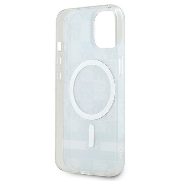 DKNY - IML Checkered Mono Pattern & Printed Stripes MagSafe (DKHMP15SHCPTSK) - iPhone 15 - Black