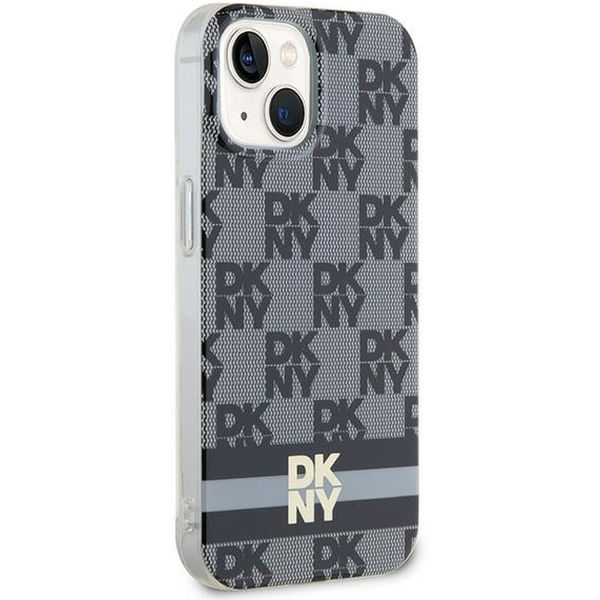 DKNY - IML Checkered Mono Pattern & Printed Stripes MagSafe (DKHMP15SHCPTSK) - iPhone 15 - Black