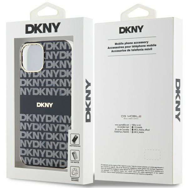 DKNY - IML Mono & Stripe MagSafe (DKHMP15SHRHSEK) - iPhone 15 - Black