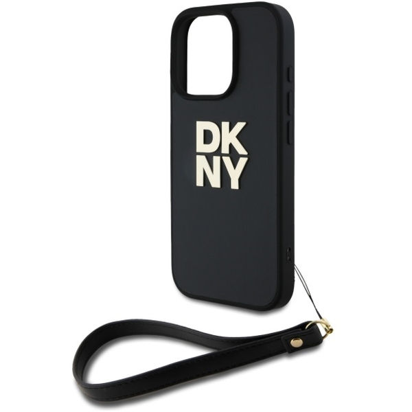 DKNY - Hardcase Wrist Strap Stock Logo (DKHCP16XPBSWSK) - iPhone 16 Pro Max - Black