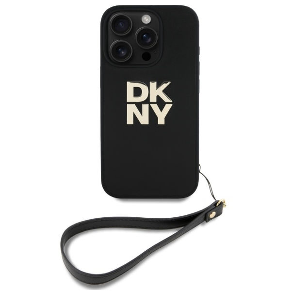 DKNY - Hardcase Wrist Strap Stock Logo (DKHCP16XPBSWSK) - iPhone 16 Pro Max - Black
