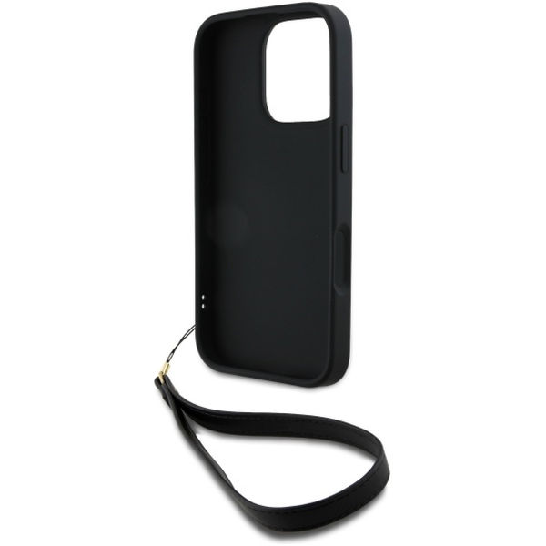 DKNY - Hardcase Wrist Strap Stock Logo (DKHCP16XPBSWSK) - iPhone 16 Pro Max - Black