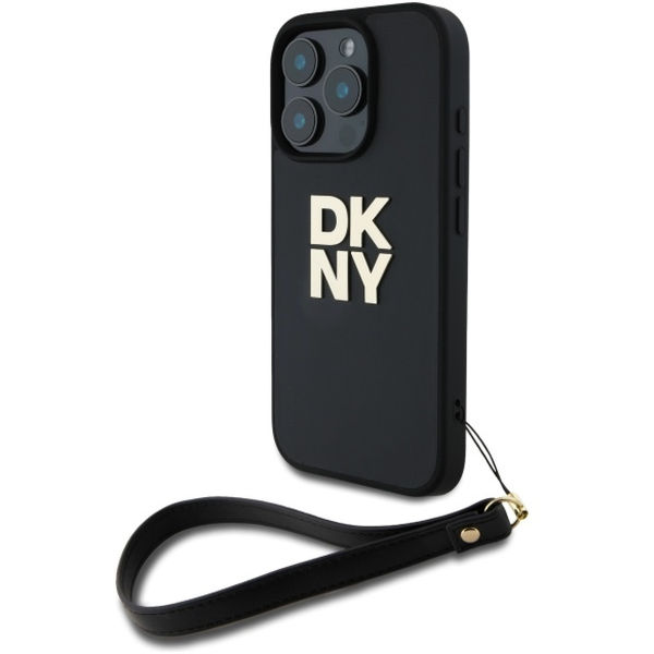 DKNY - Hardcase Wrist Strap Stock Logo (DKHCP16XPBSWSK) - iPhone 16 Pro Max - Black