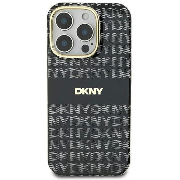 DKNY - Hardcase Repeat Texture Pattern With Stripe (DKHMP16XHRHSEK) - iPhone 16 Pro Max - Black