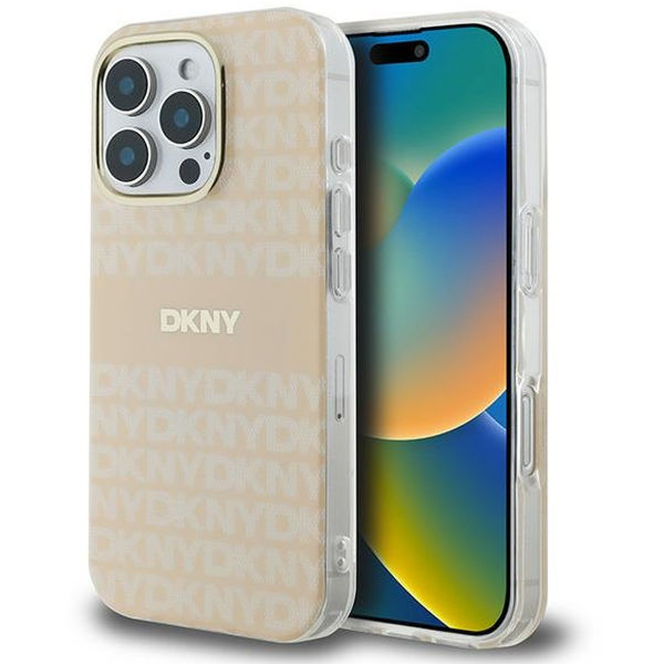 DKNY - Hardcase Repeat Texture Pattern With Stripe MagSafe (DKHMP16XHRHSEP) - iPhone 16 Pro Max - Pink