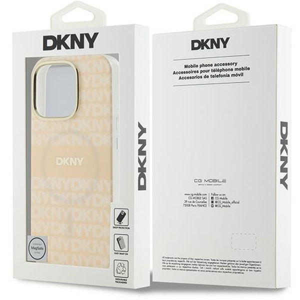 DKNY - Hardcase Repeat Texture Pattern With Stripe MagSafe (DKHMP16XHRHSEP) - iPhone 16 Pro Max - Pink