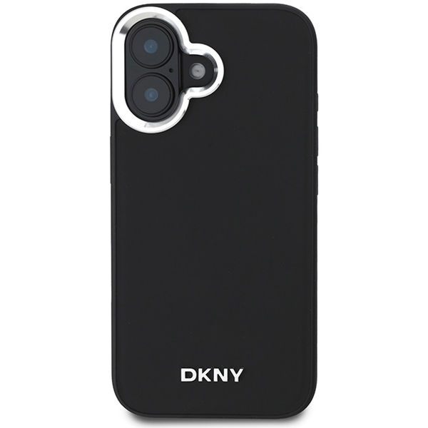 DKNY - Hardcase Plain Silver Logo MagSafe (DKHMP16SPSCMCLK) - iPhone 16 - Black