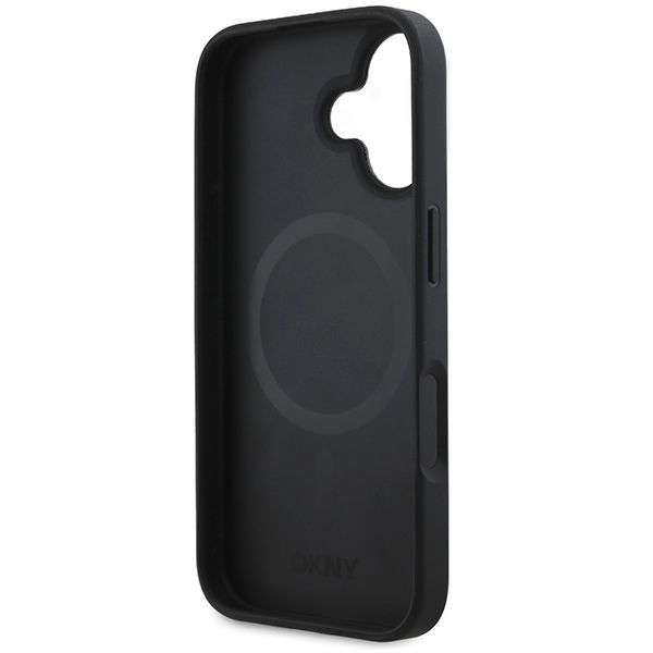 DKNY - Hardcase Plain Silver Logo MagSafe (DKHMP16SPSCMCLK) - iPhone 16 - Black