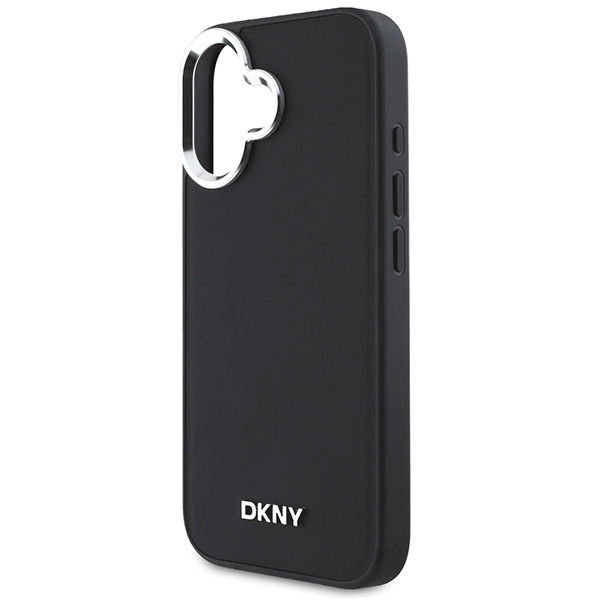 DKNY - Hardcase Plain Silver Logo MagSafe (DKHMP16SPSCMCLK) - iPhone 16 - Black