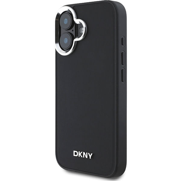 DKNY - Hardcase Plain Silver Logo MagSafe (DKHMP16SPSCMCLK) - iPhone 16 - Black