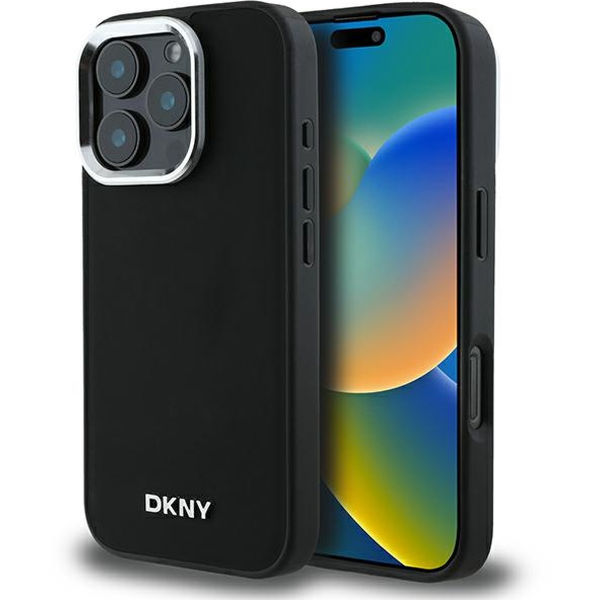 DKNY - Hardcase Plain Silver Logo MagSafe (DKHMP16XPSCMCLK) - iPhone 16 Pro Max - Black