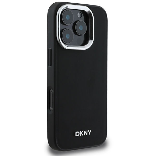 DKNY - Hardcase Plain Silver Logo MagSafe (DKHMP16XPSCMCLK) - iPhone 16 Pro Max - Black