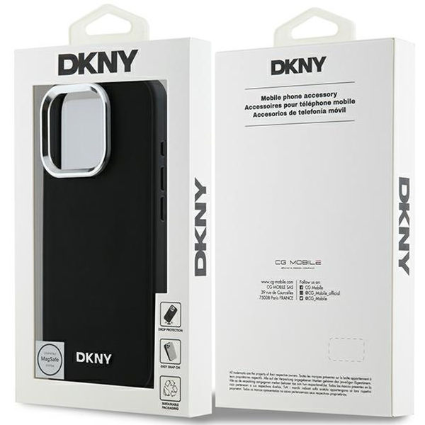 DKNY - Hardcase Plain Silver Logo MagSafe (DKHMP16XPSCMCLK) - iPhone 16 Pro Max - Black