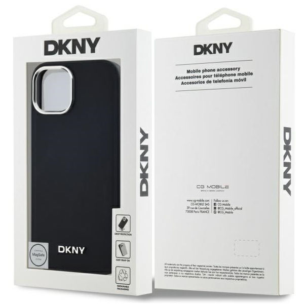 DKNY - Hardcase Plain Logo MagSafe (DKHMP15SPSCMCLK) - iPhone 15 - Black