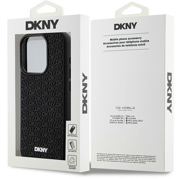 DKNY - Hardcase 3D Rubber Repeat Pattern (DKHCP15L3DRPWK) - iPhone 15 Pro - Black
