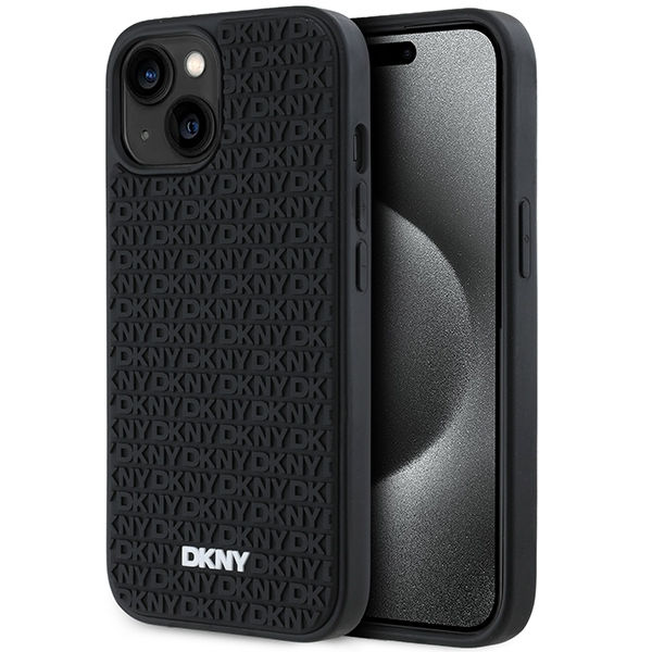 DKNY - Hardcase 3D Rubber Repeat Pattern (DKHCP15M3DRPWK) - iPhone 15 Plus - Black