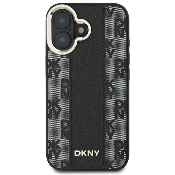 DKNY - Leather Hardcase Checkered Pattern Magsafe (DKHMP16SPCPVSLK) - iPhone 16 - Black