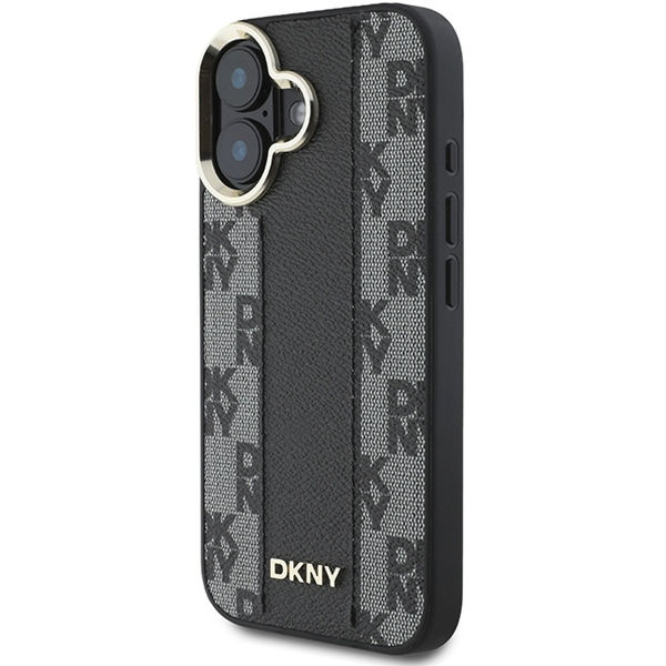 DKNY - Leather Hardcase Checkered Pattern Magsafe (DKHMP16SPCPVSLK) - iPhone 16 - Black