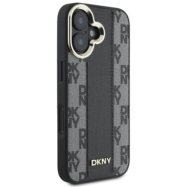 DKNY - Leather Hardcase Checkered Pattern Magsafe (DKHMP16SPCPVSLK) - iPhone 16 - Black
