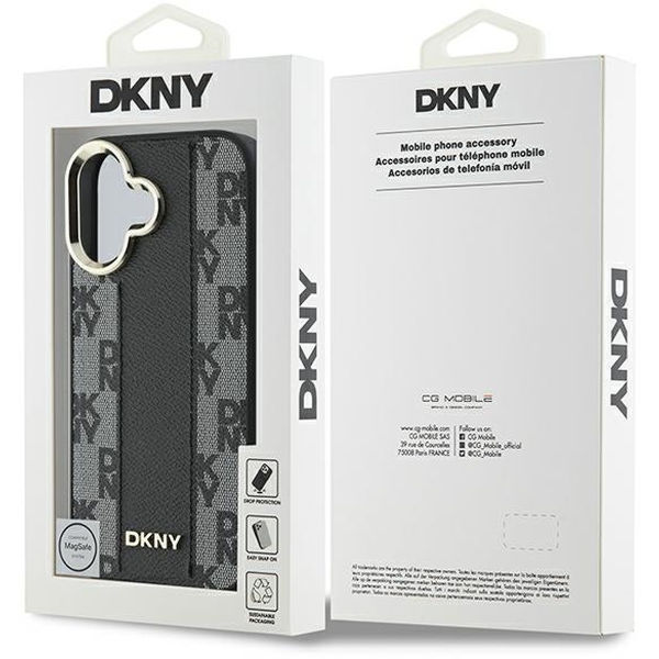 DKNY - Leather Hardcase Checkered Pattern Magsafe (DKHMP16SPCPVSLK) - iPhone 16 - Black