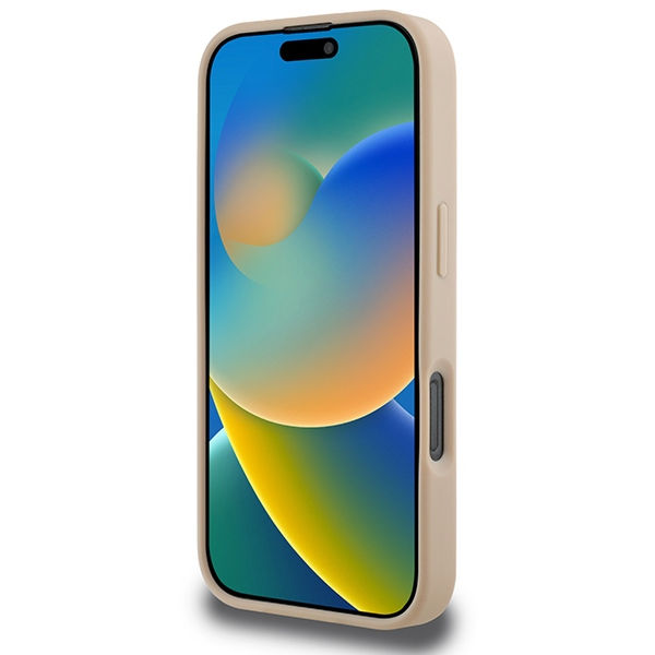 DKNY - Leather Hardcase Checkered Pattern & Printed Stripes (DKHCP16LPCPTSSP) - iPhone 16 Pro - Pink