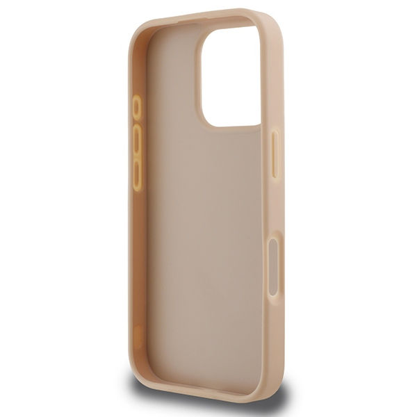 DKNY - Leather Hardcase Checkered Pattern & Printed Stripes (DKHCP16LPCPTSSP) - iPhone 16 Pro - Pink