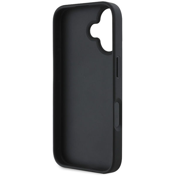DKNY - Leather Hardcase Checkered Pattern & Printed Stripes (DKHCP16SPCPTSSK) - iPhone 16 - Black