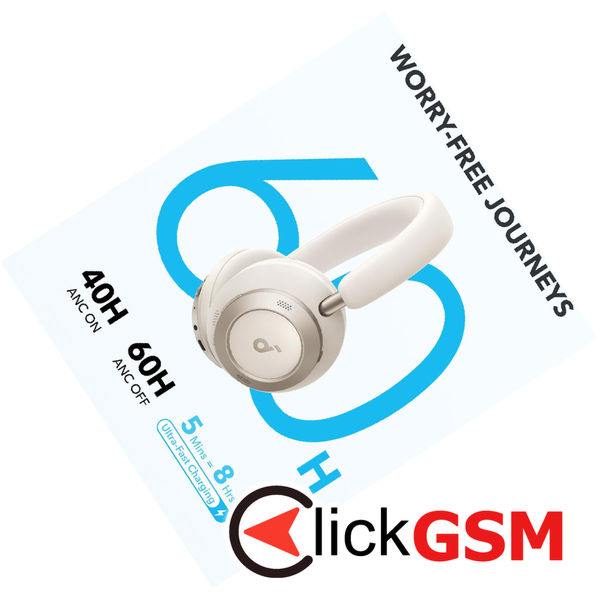 Anker - Wireless Headphones SoundCore Space One Pro (A3062G21) - Bluetooth 5.3, Active Noise Cancelling, Hi-Res - White