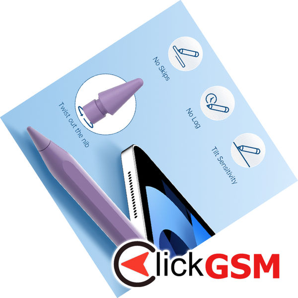 Techsuit - Stylus Pen (AC10SH) - for iPad, Bluetooth, Type-C, 125mAh, Palm Rejection, Replaceable Apple Nib - Vintage Rose