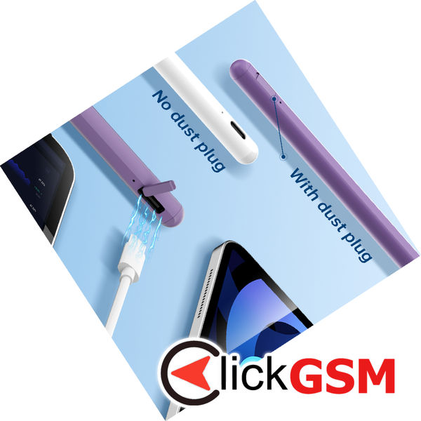 Techsuit - Stylus Pen (AC10SH) - for iPad, Bluetooth, Type-C, 125mAh, Palm Rejection, Replaceable Apple Nib - Vintage Rose