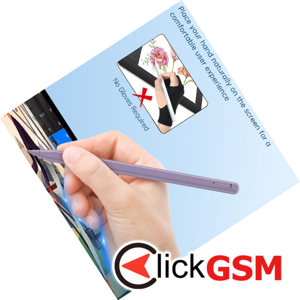 Techsuit - Stylus Pen (AC10SH) - for iPad, Bluetooth, Type-C, 125mAh, Palm Rejection, Replaceable Apple Nib - Dreamy Pink