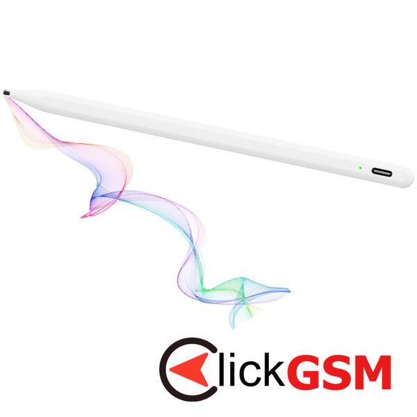 Techsuit - Stylus Pen (A580S) - for iPad, Bluetooth, Type-C, 130mAh, 5V, Palm Rejection, Microsoft Nib, Mute Writing - White