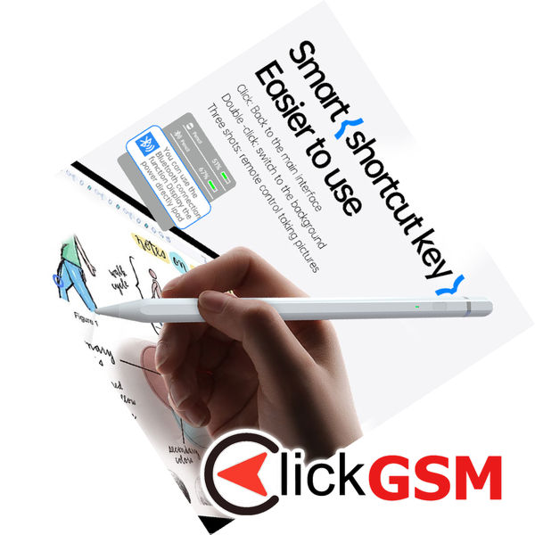 Techsuit - Stylus Pen (AP01 Pro) - for iPad, Bluetooth, Type-C, Palm Rejection, Tilt Pressure Sense, 125mAh - White