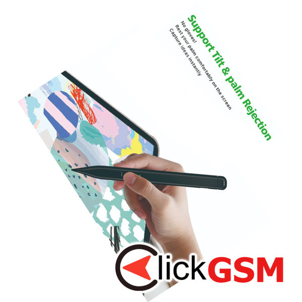 Techsuit - Stylus Pen (F97) - for Microsoft Surface, Active, Type-C, Palm Rejection, Side Adsorption, 90mAh, 5V, 0.2A - Black