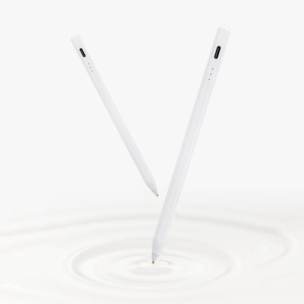Techsuit - Stylus Pen (S3) - for Phones and Tablets, Universal, Active, Type-C, Fast Charging, 130mAh - White