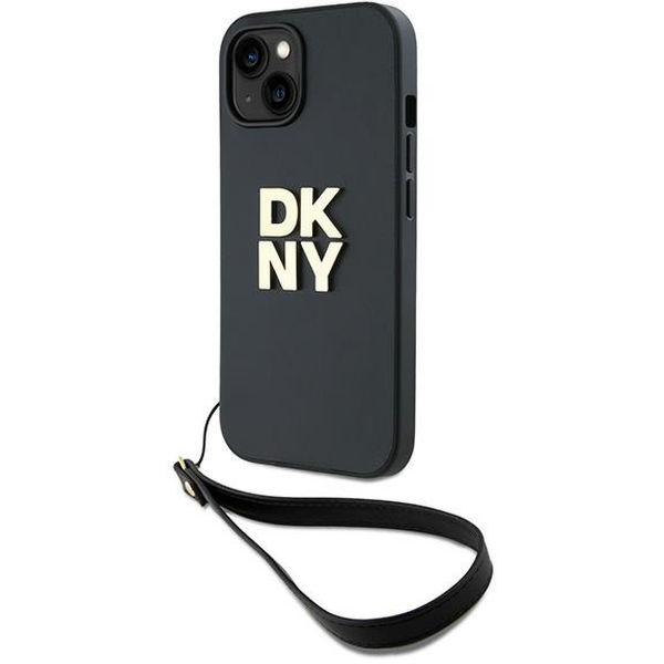 DKNY - Hardcase Wrist Strap Stock Logo (DKHCP15SPBSWSK) - iPhone 15 - Black