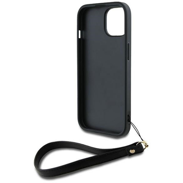 DKNY - Hardcase Wrist Strap Stock Logo (DKHCP15SPBSWSK) - iPhone 15 - Black