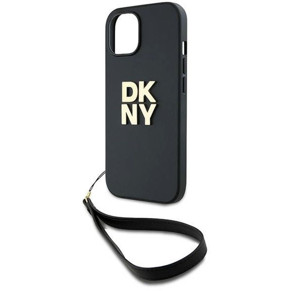 DKNY - Hardcase Wrist Strap Stock Logo (DKHCP15SPBSWSK) - iPhone 15 - Black