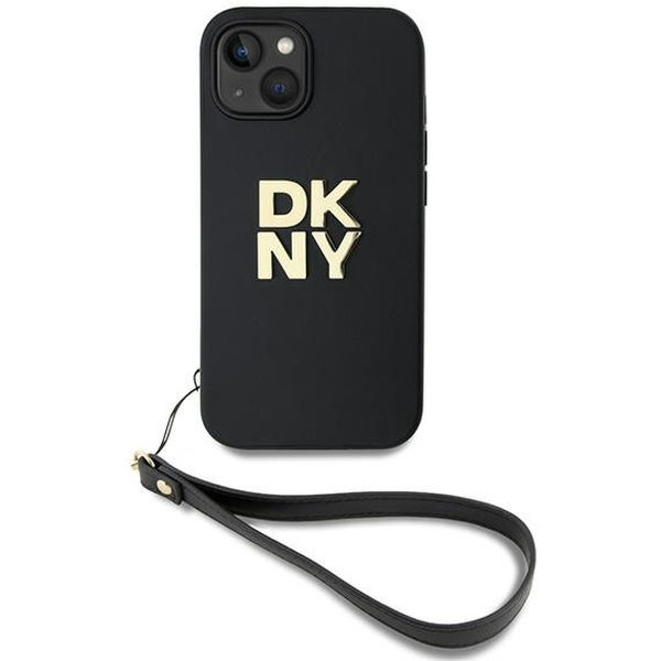 DKNY - Hardcase Wrist Strap Stock Logo (DKHCP15SPBSWSK) - iPhone 15 - Black