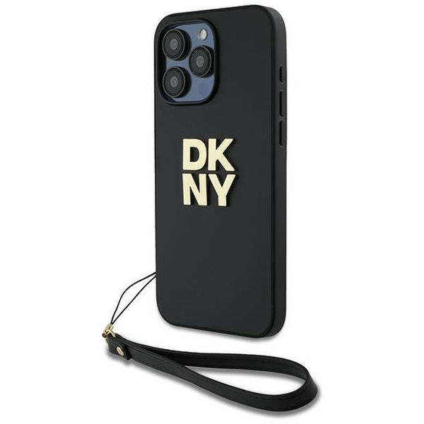 DKNY - Hardcase Wrist Strap Stock Logo (DKHCP15XPBSWSK) - iPhone 15 Pro Max - Black