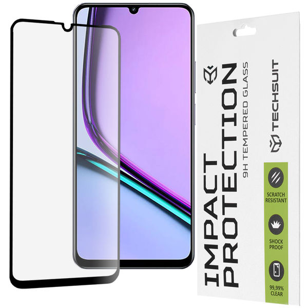 Techsuit - 111D Full Cover / Full Glue Glass - Realme Note 60 - Black