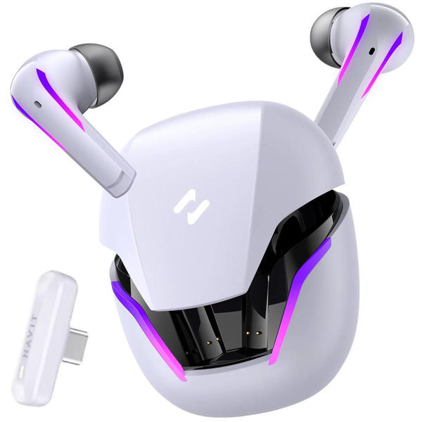 Havit - Wireless Earbuds (TW970) - for Gaming, with Dongle, Bluetooth 5.3, RGB, Type-C, 400mAh - White